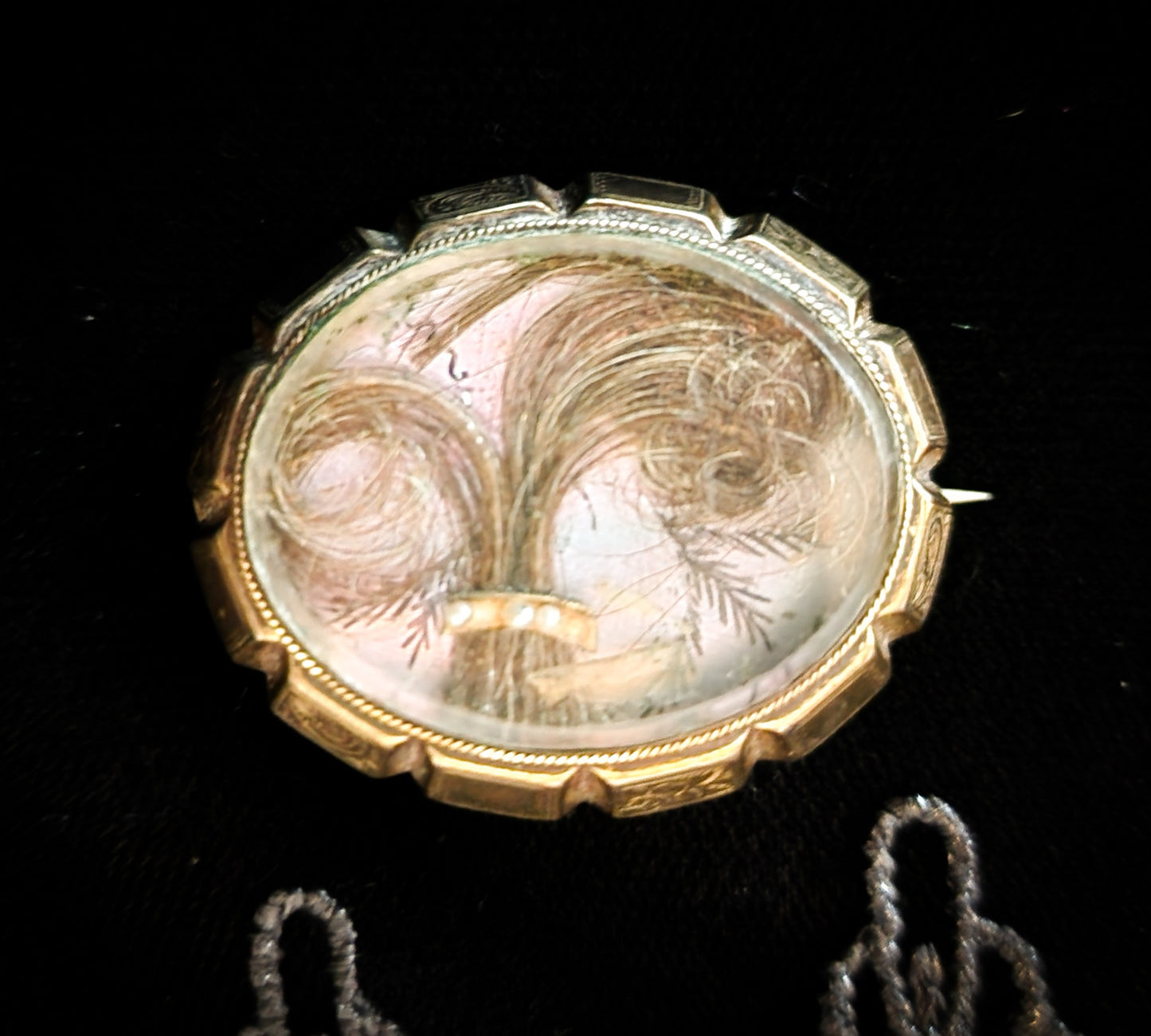 Antique Victorian Mourning Hair Brooch