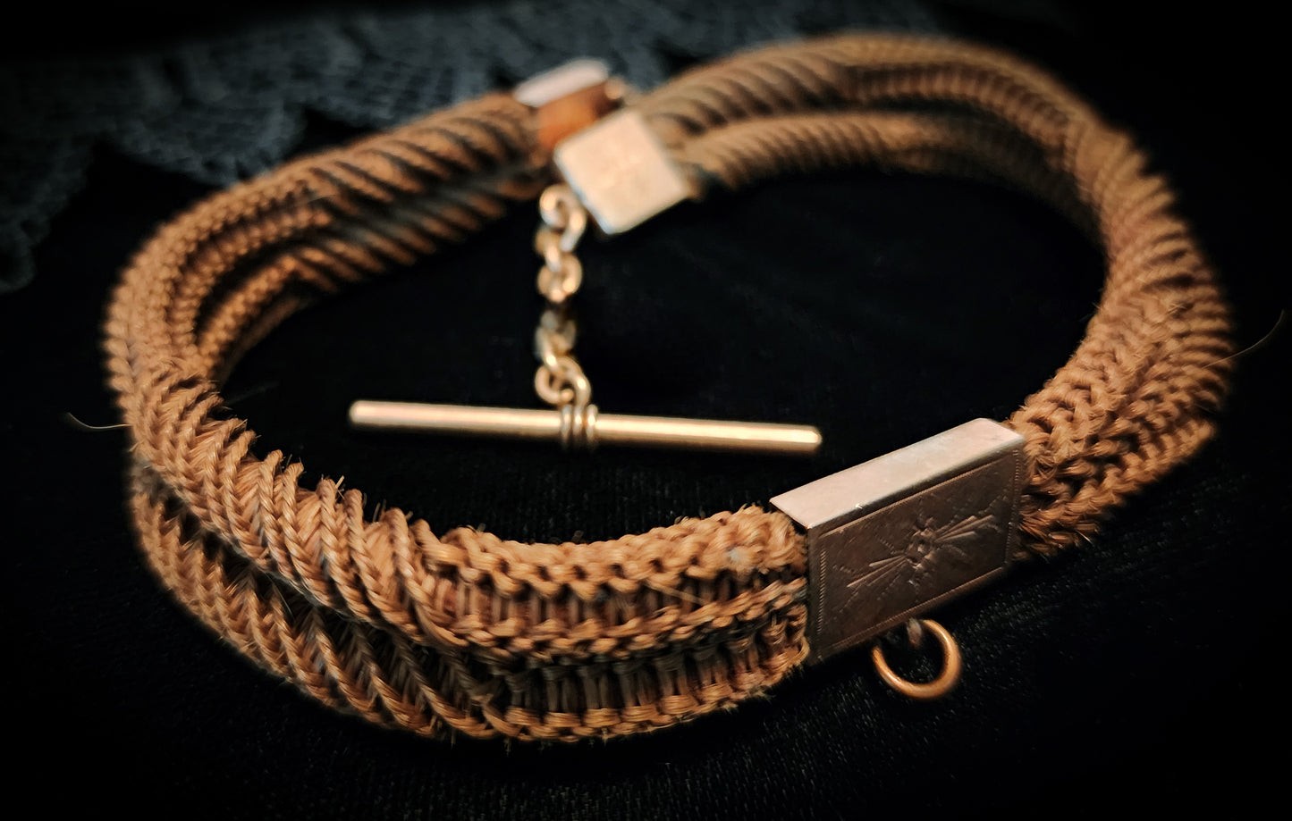 Antique Victorian Mourning Hair Watch Chain