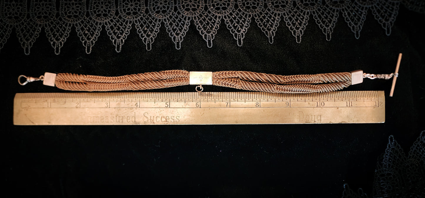 Antique Victorian Mourning Hair Watch Chain