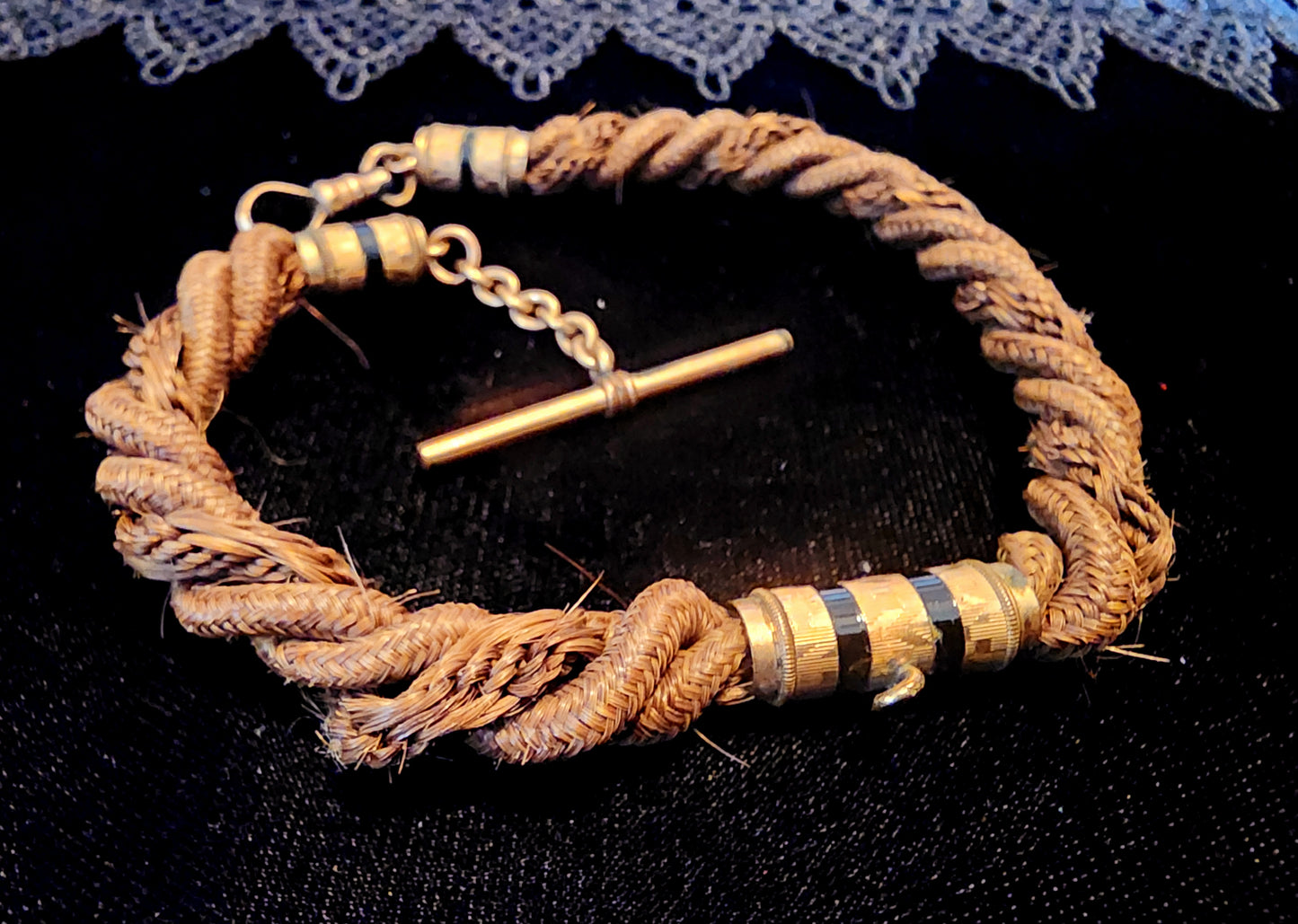 Antique Victorian Mourning Hair Watch Chain