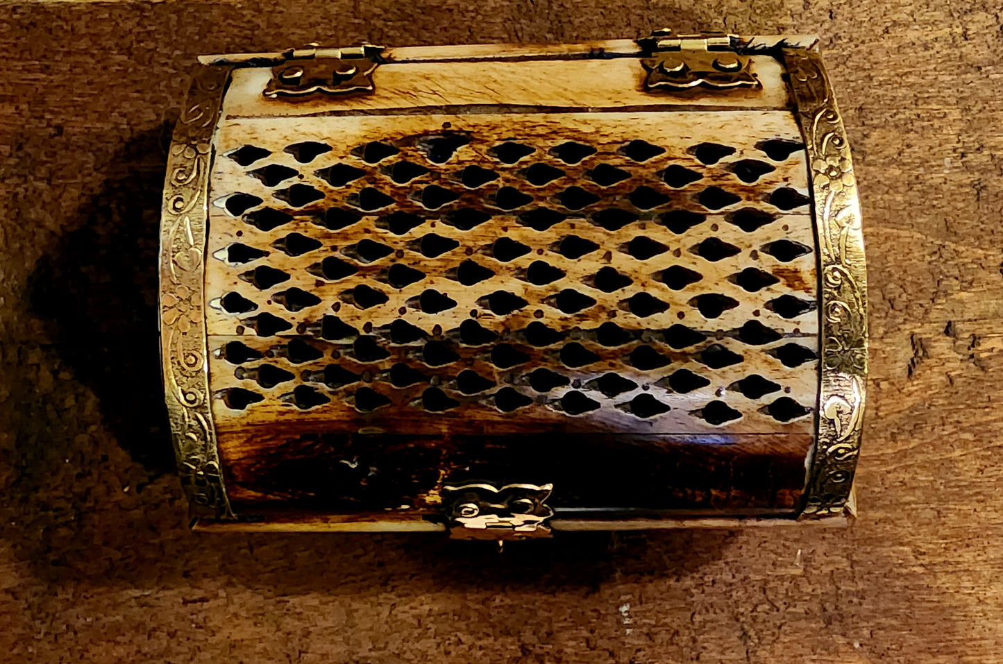 Authentic Bone and Brass Trinket Box