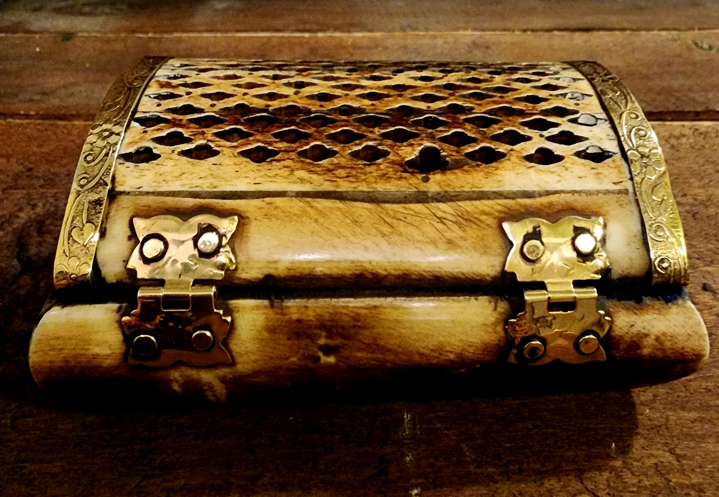 Authentic Bone and Brass Trinket Box