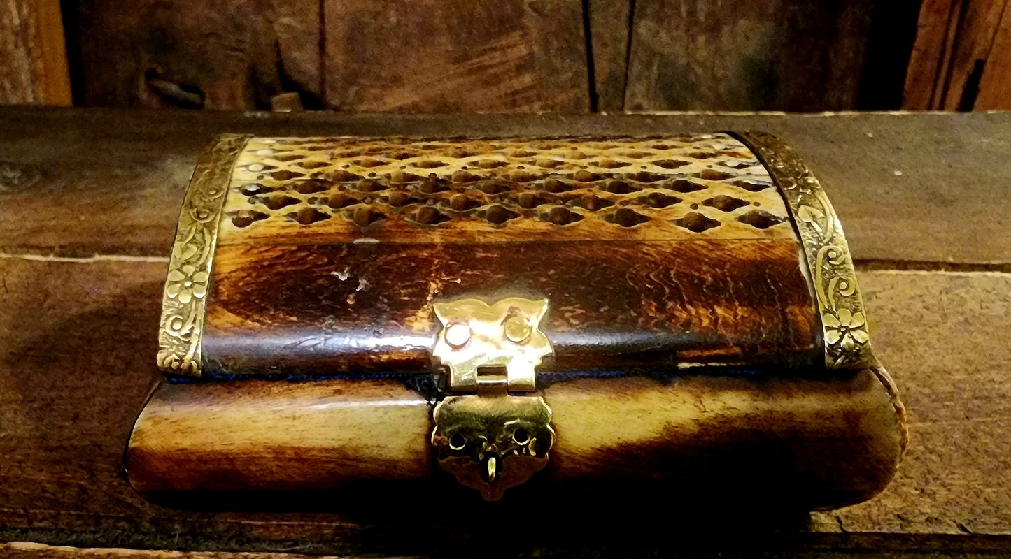 Authentic Bone and Brass Trinket Box