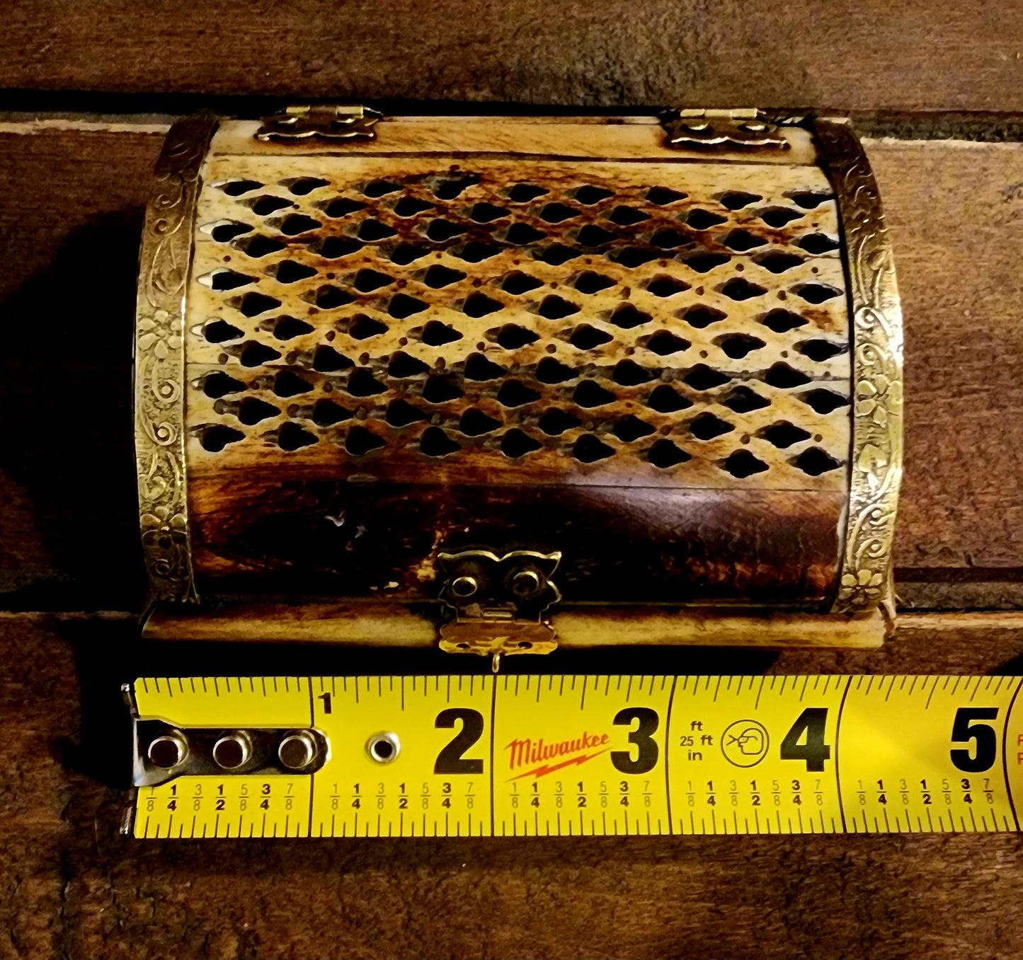 Authentic Bone and Brass Trinket Box