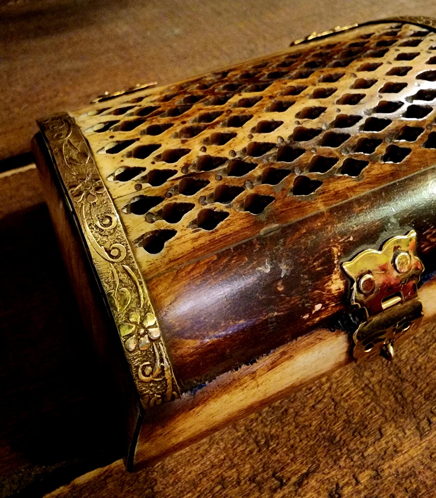 Authentic Bone and Brass Trinket Box