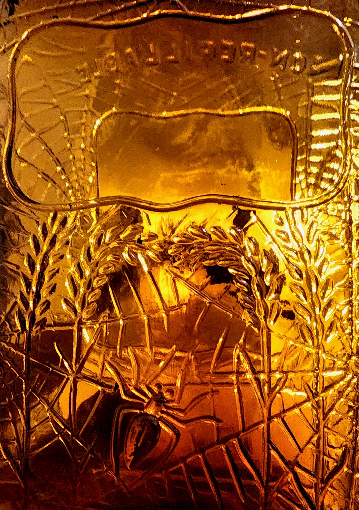 Antique Embossed Spiderweb Bottle
