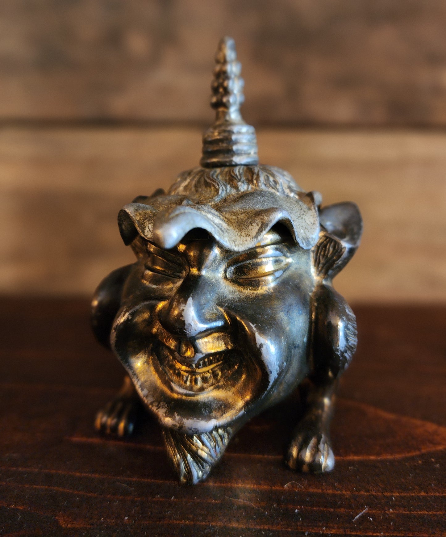 Antique Devil Lighter/Incense Burner with Snuff Cap