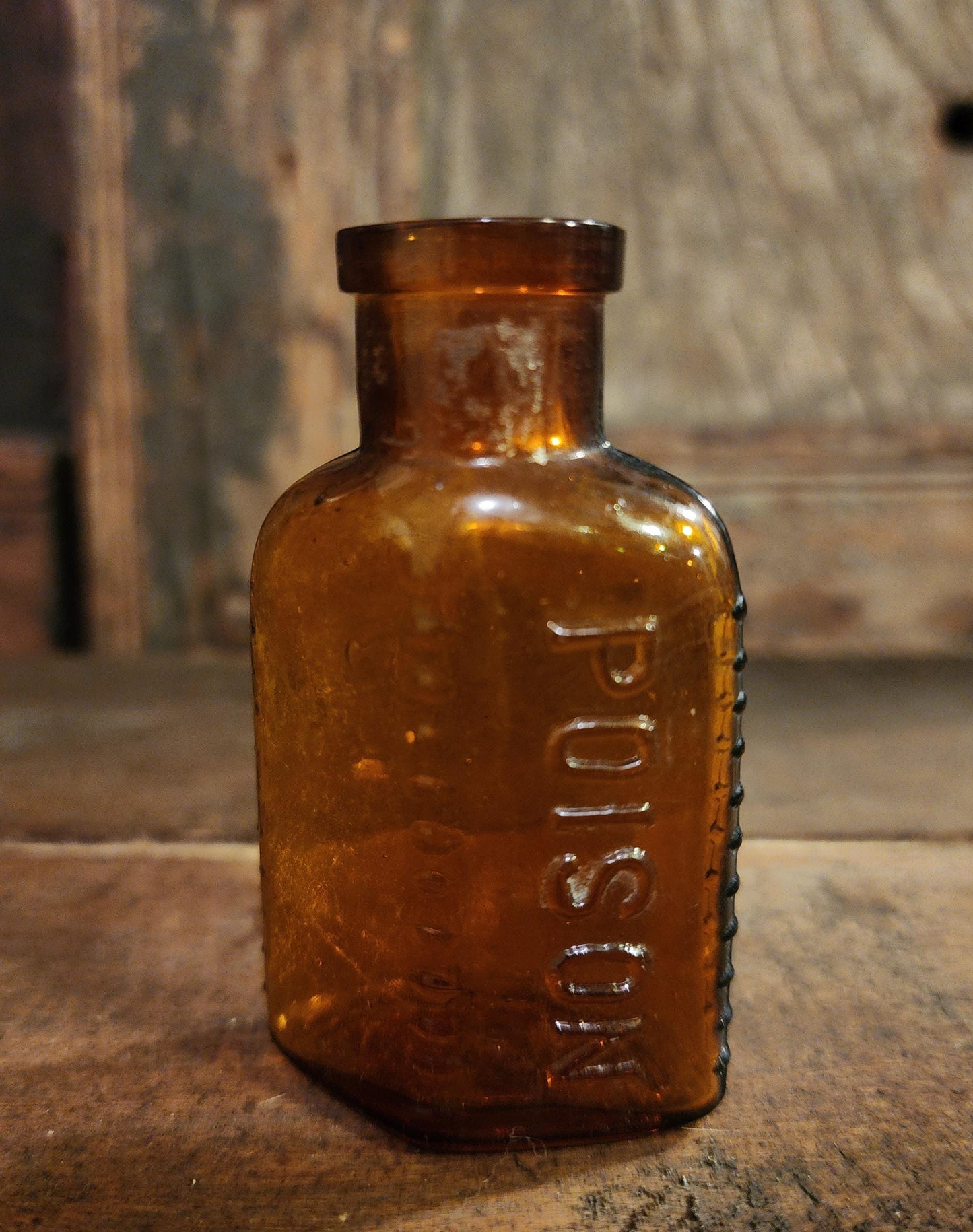 Antique Amber Poison Bottle