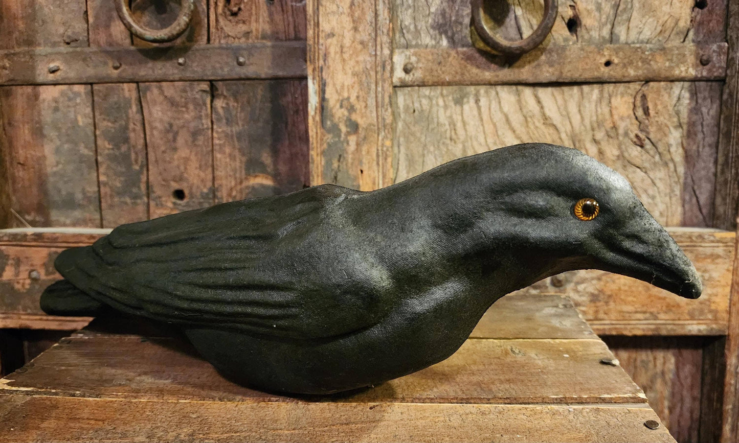 Vintage Paper Mache Black Crow