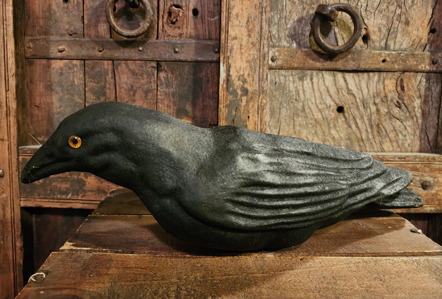 Vintage Paper Mache Black Crow