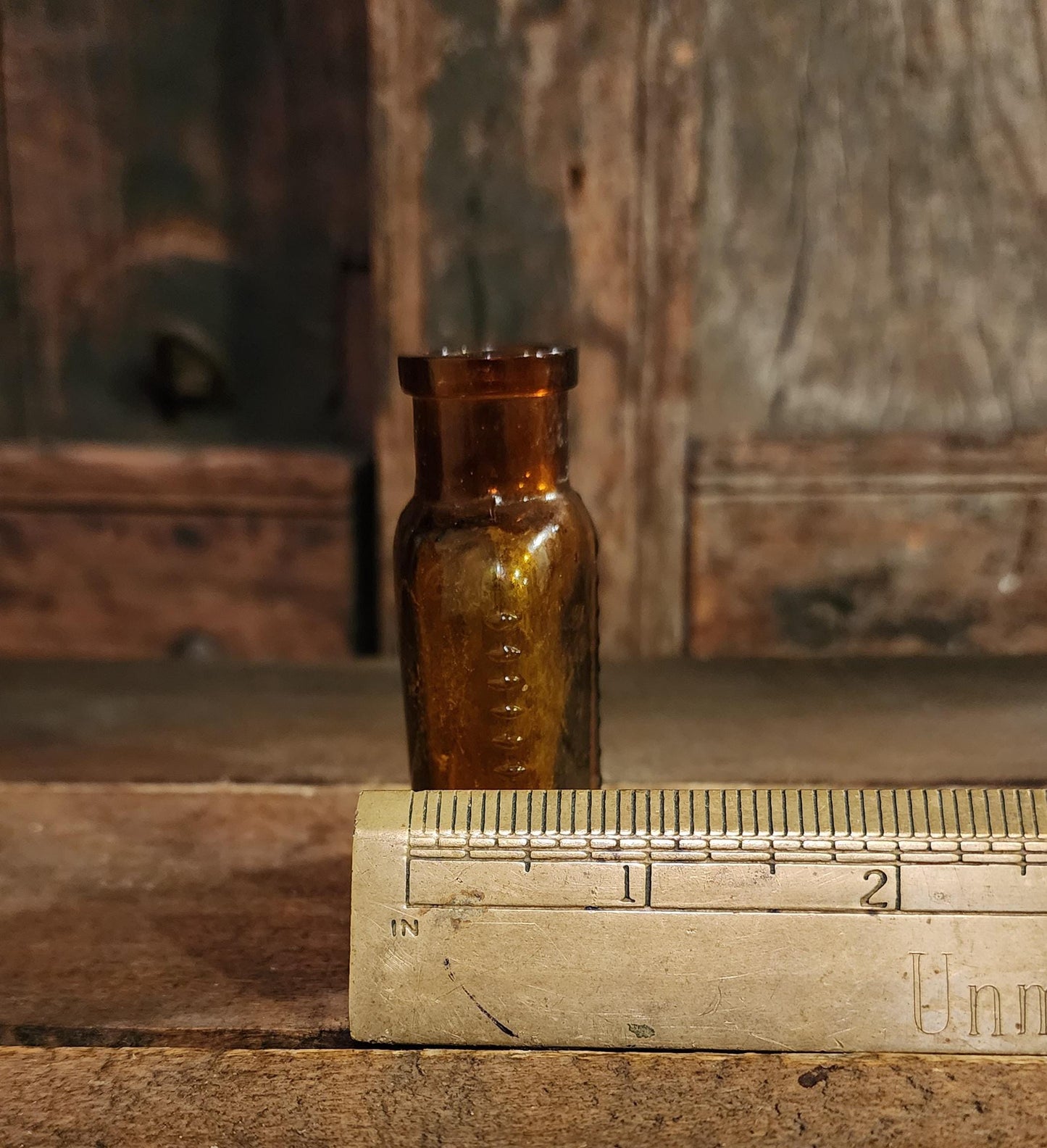 Antique Amber Poison Bottle