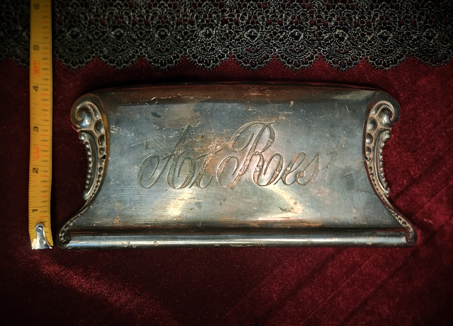 Antique "At Rest" Casket Plaque, Coffin Plate