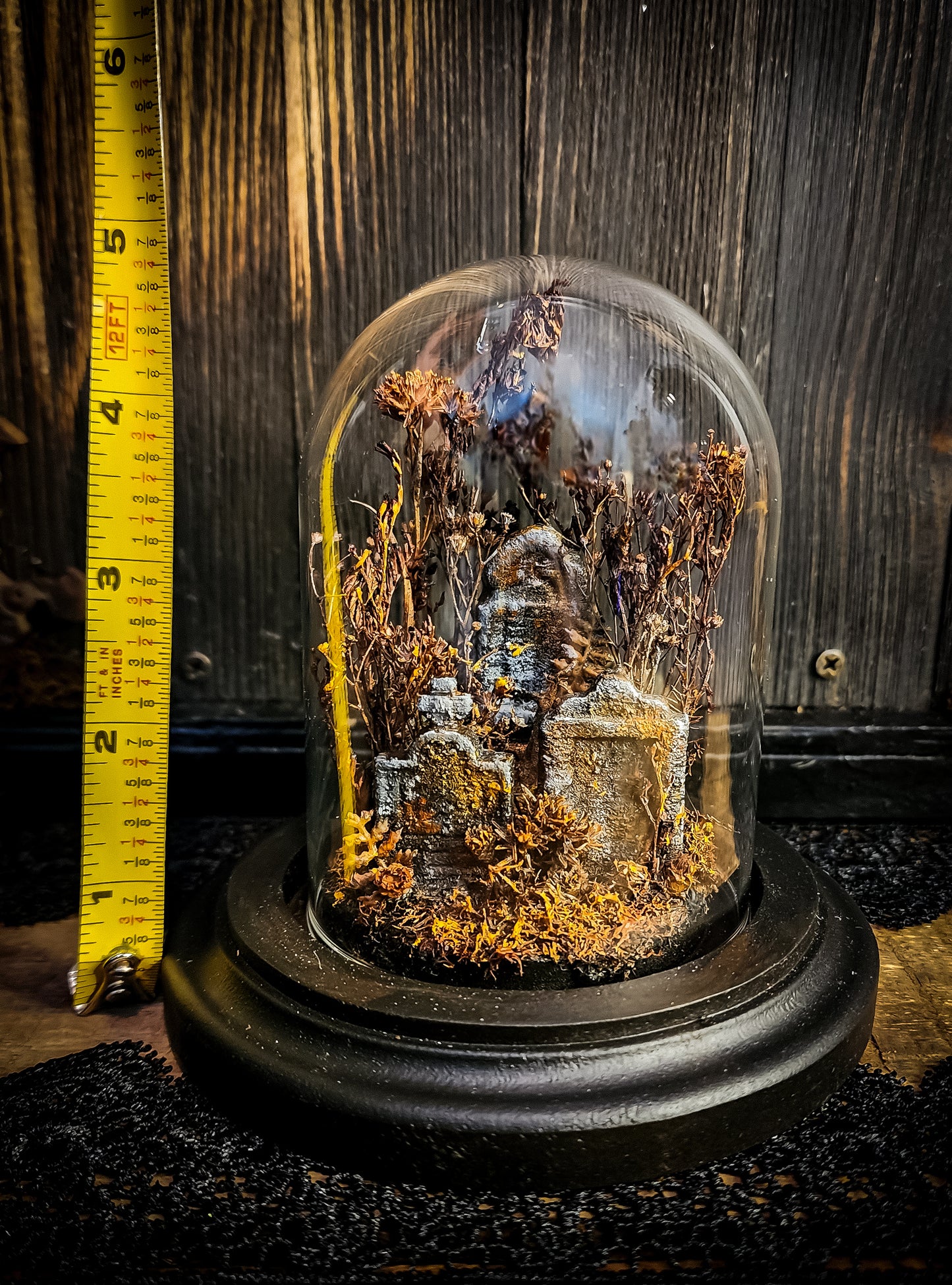 Miniature Cemetery Glass Dome Display