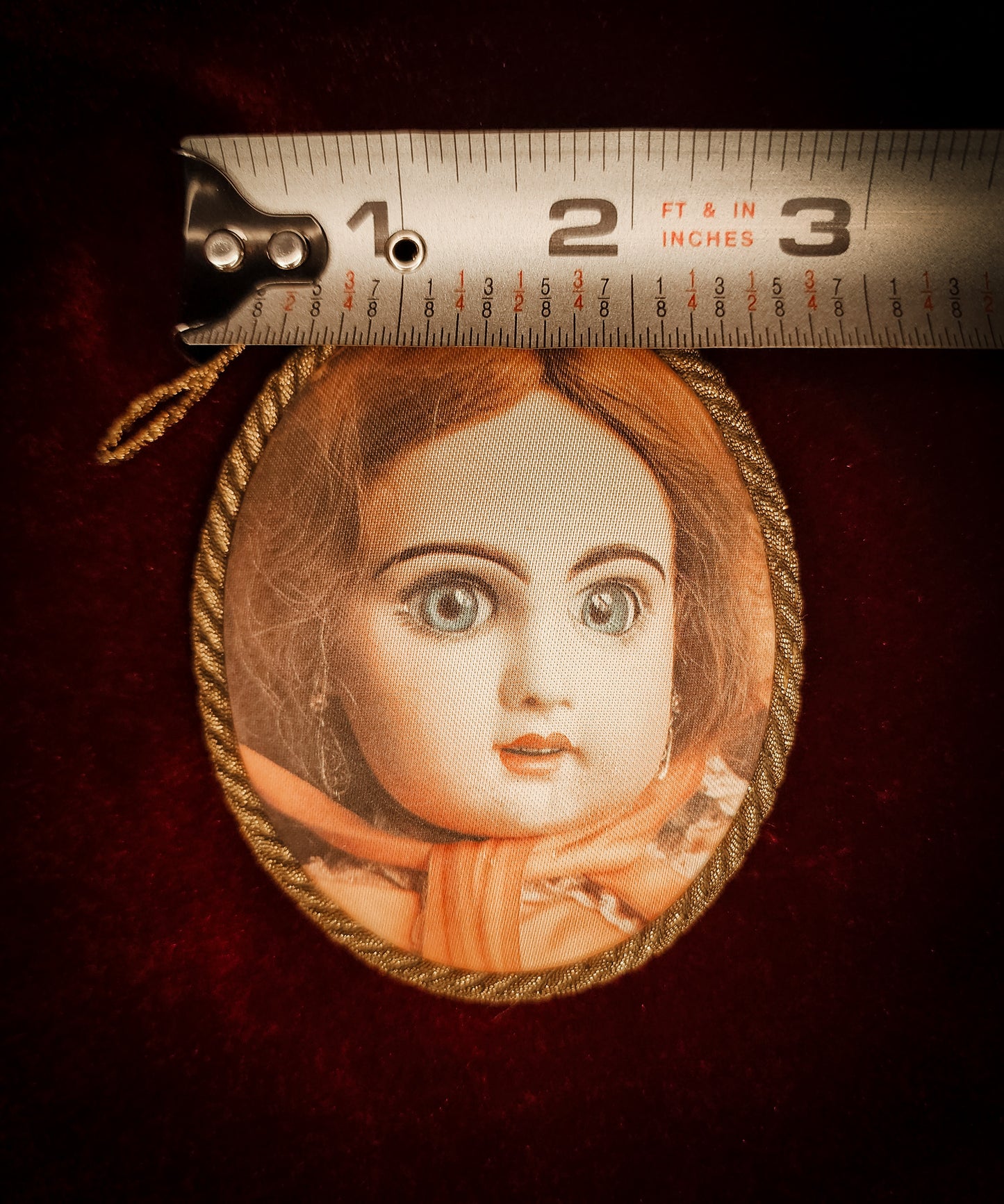 West Germany Porcelain Doll Silk Ornament