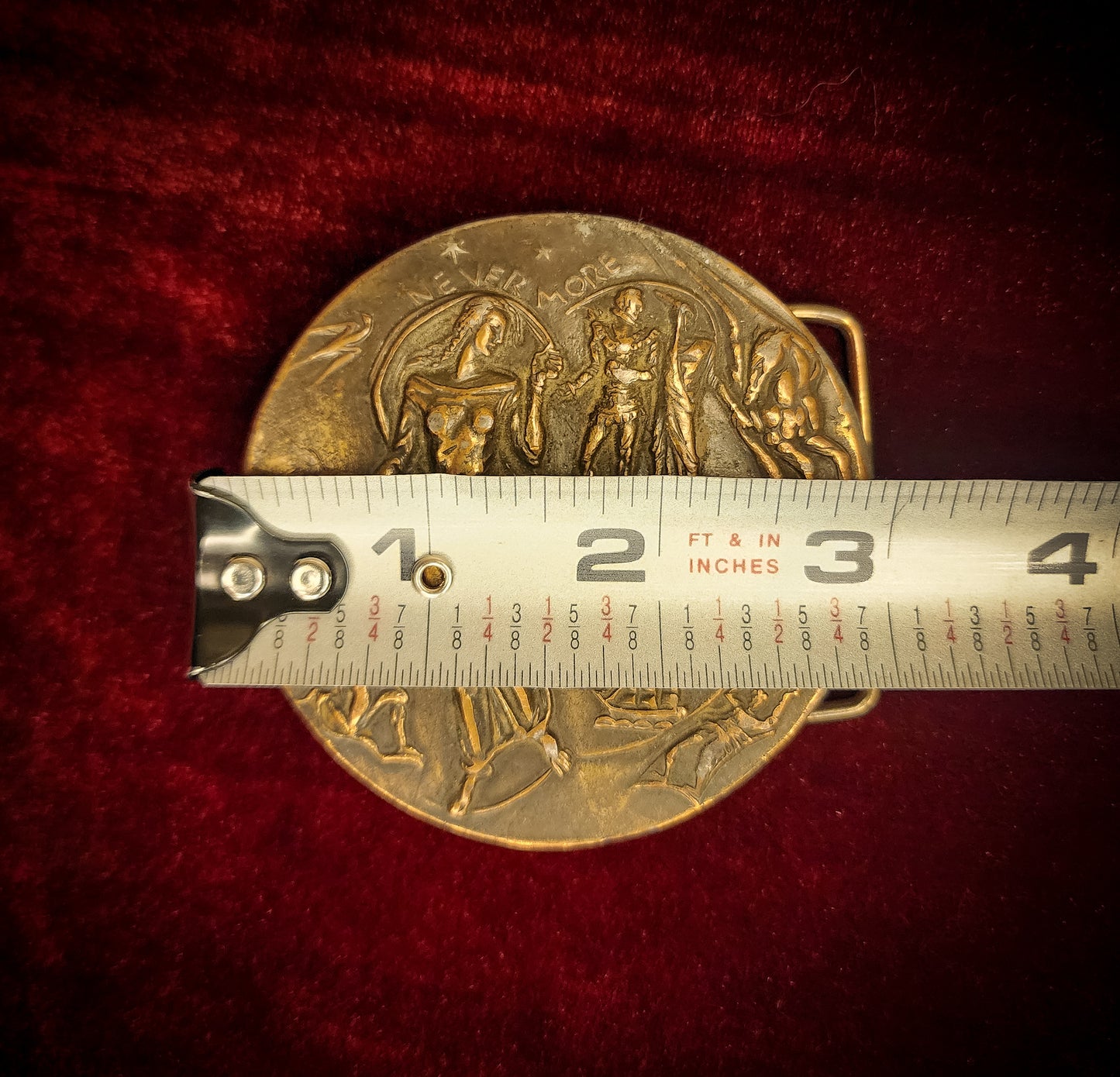 Vintage Edgar Allan Poe "Nevermore" Belt Buckle