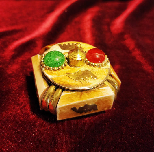 Authentic Bone and Brass Trinket Box