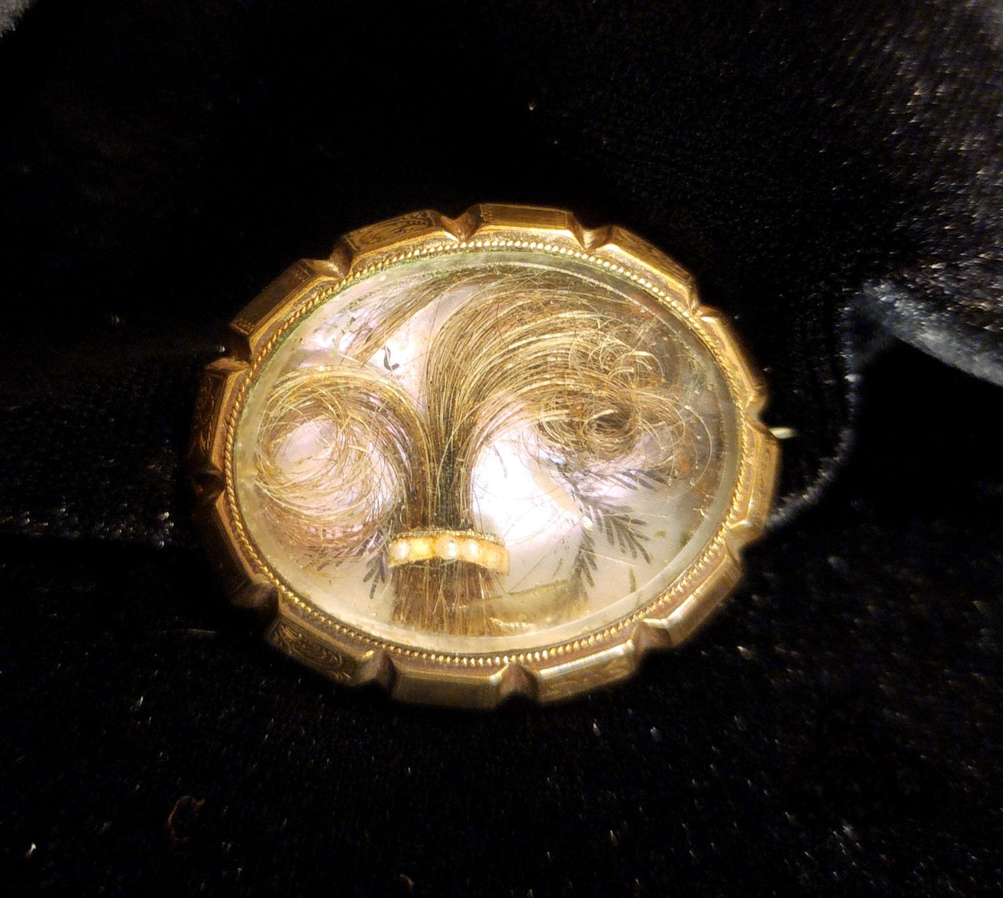 Antique Victorian Mourning Hair Brooch