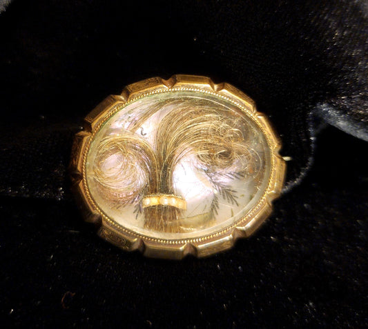 Antique Victorian Mourning Hair Brooch
