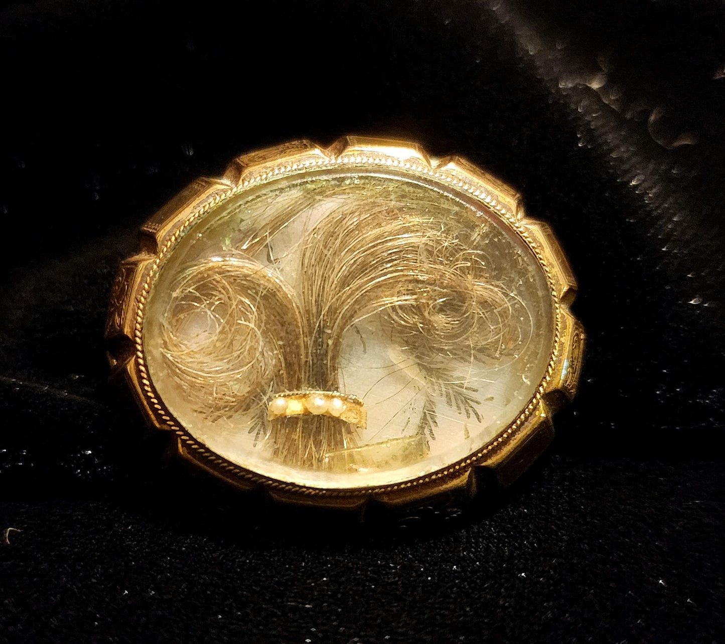 Antique Victorian Mourning Hair Brooch