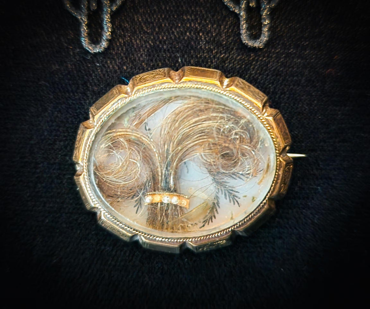 Antique Victorian Mourning Hair Brooch