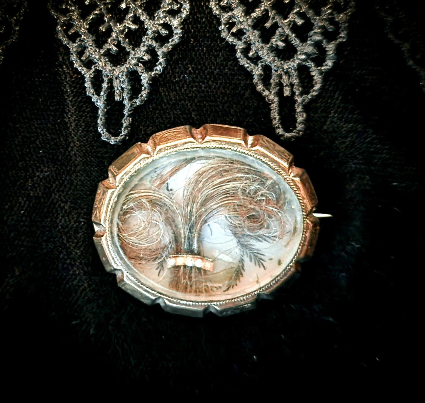 Antique Victorian Mourning Hair Brooch