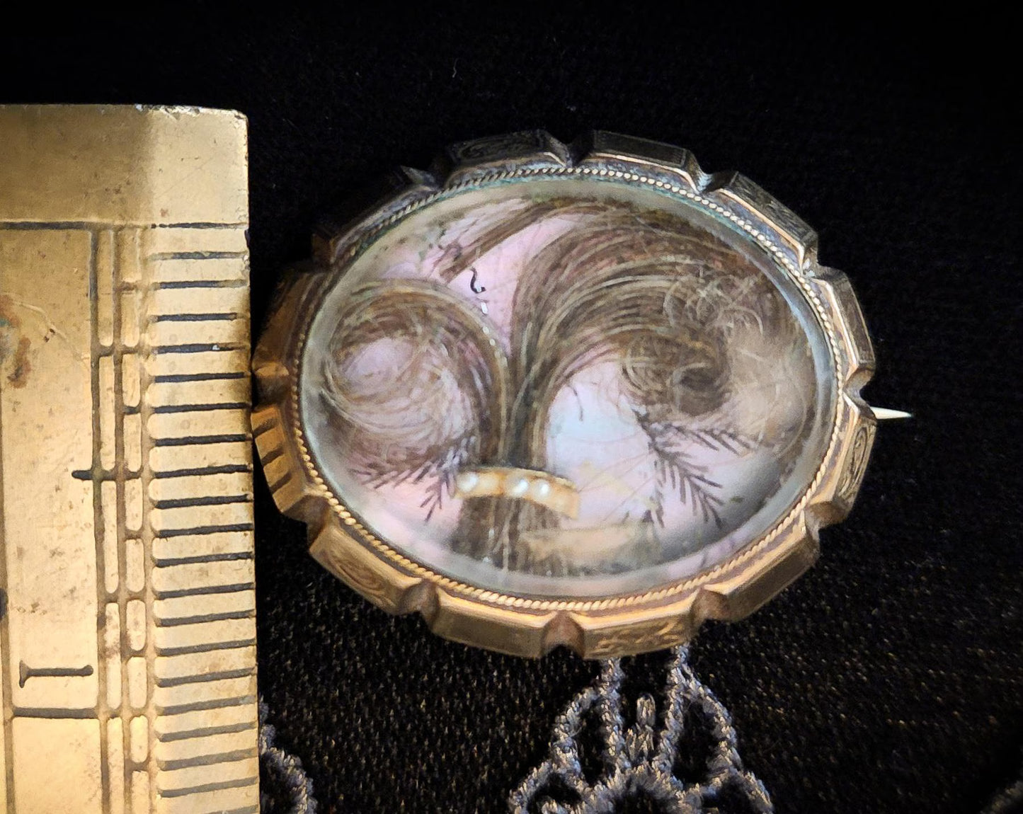 Antique Victorian Mourning Hair Brooch