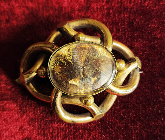 Antique Mourning Hair Brooch