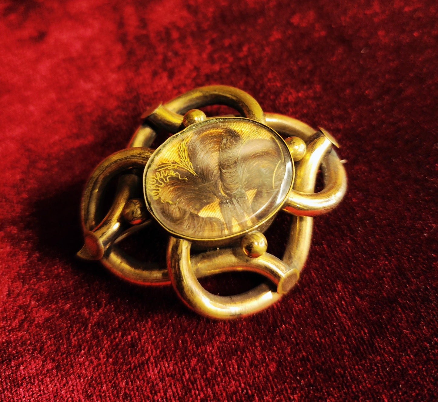 Antique Mourning Hair Brooch