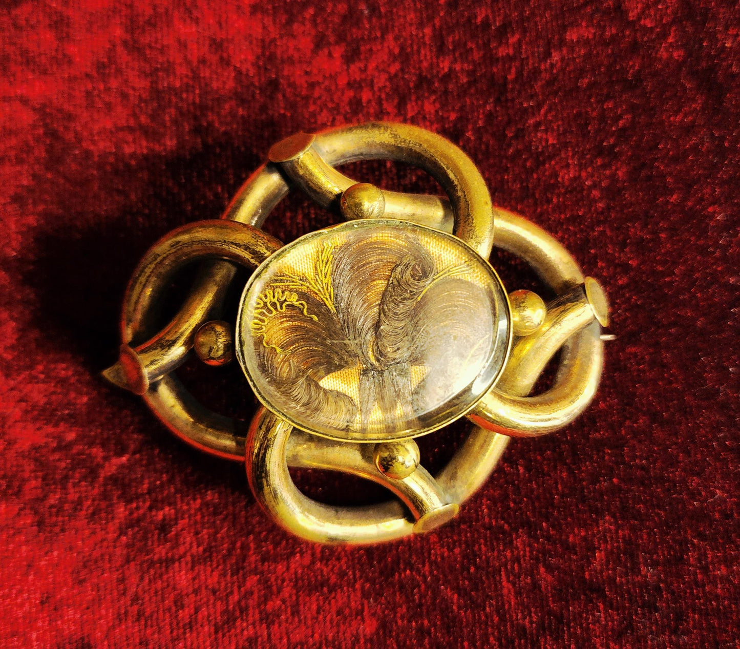 Antique Mourning Hair Brooch