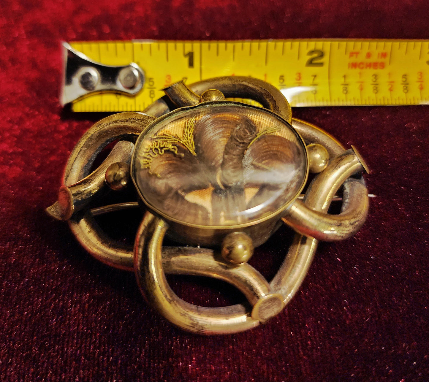Antique Mourning Hair Brooch