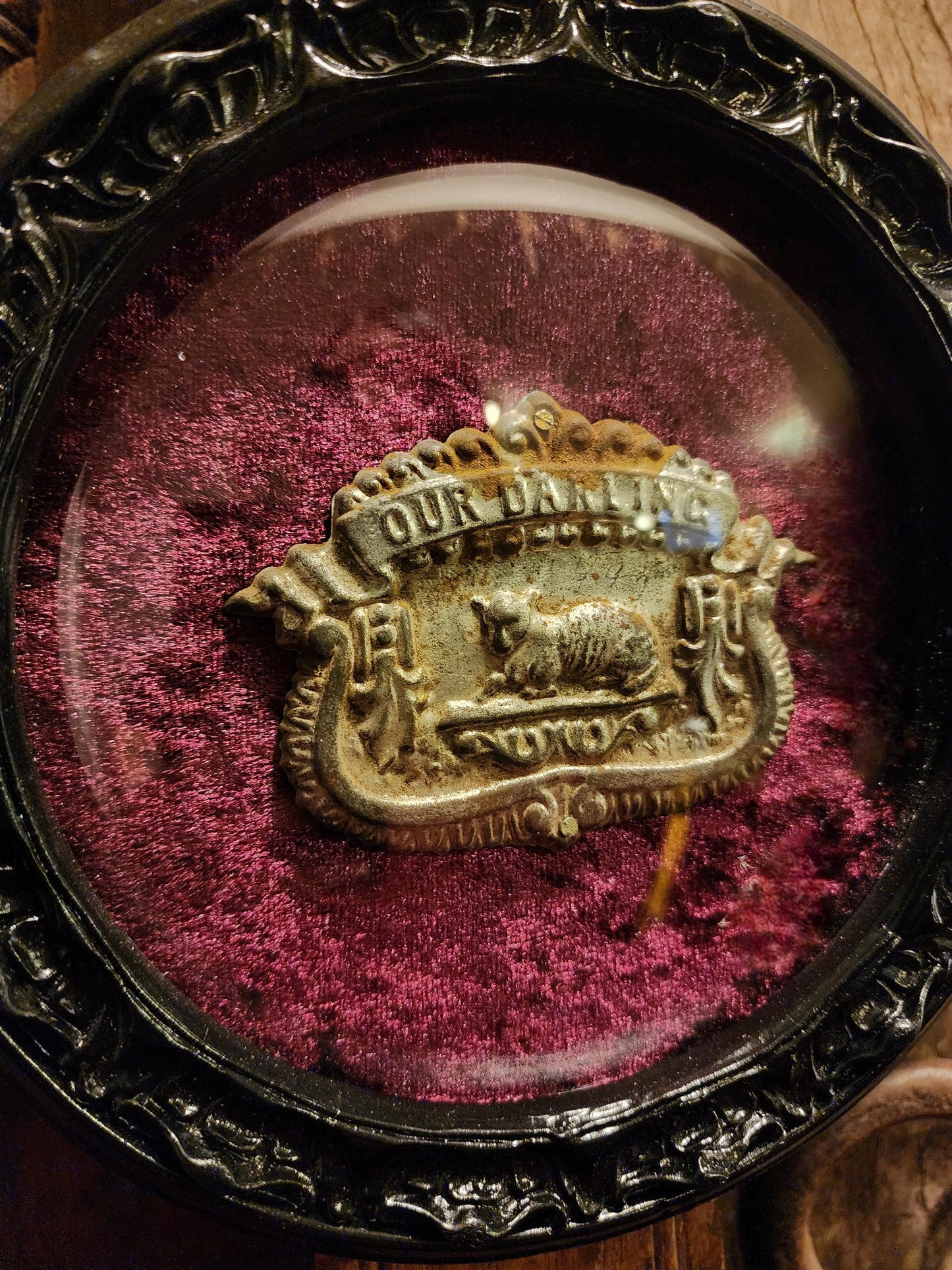 "Our Darling" Antique Casket Plaque