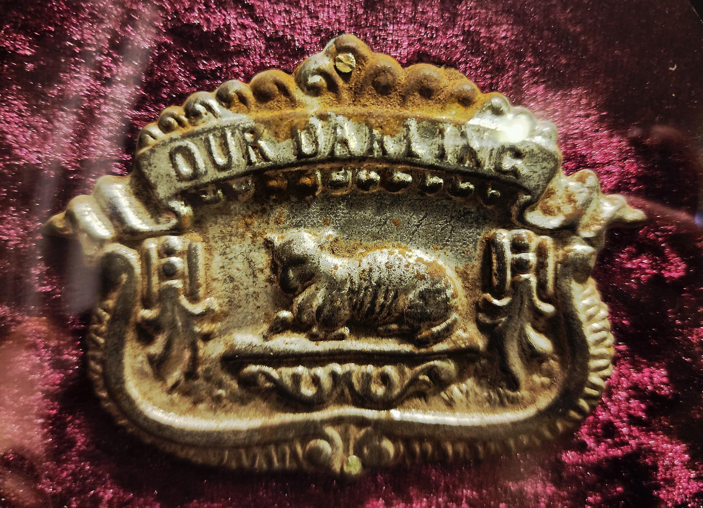 "Our Darling" Antique Casket Plaque