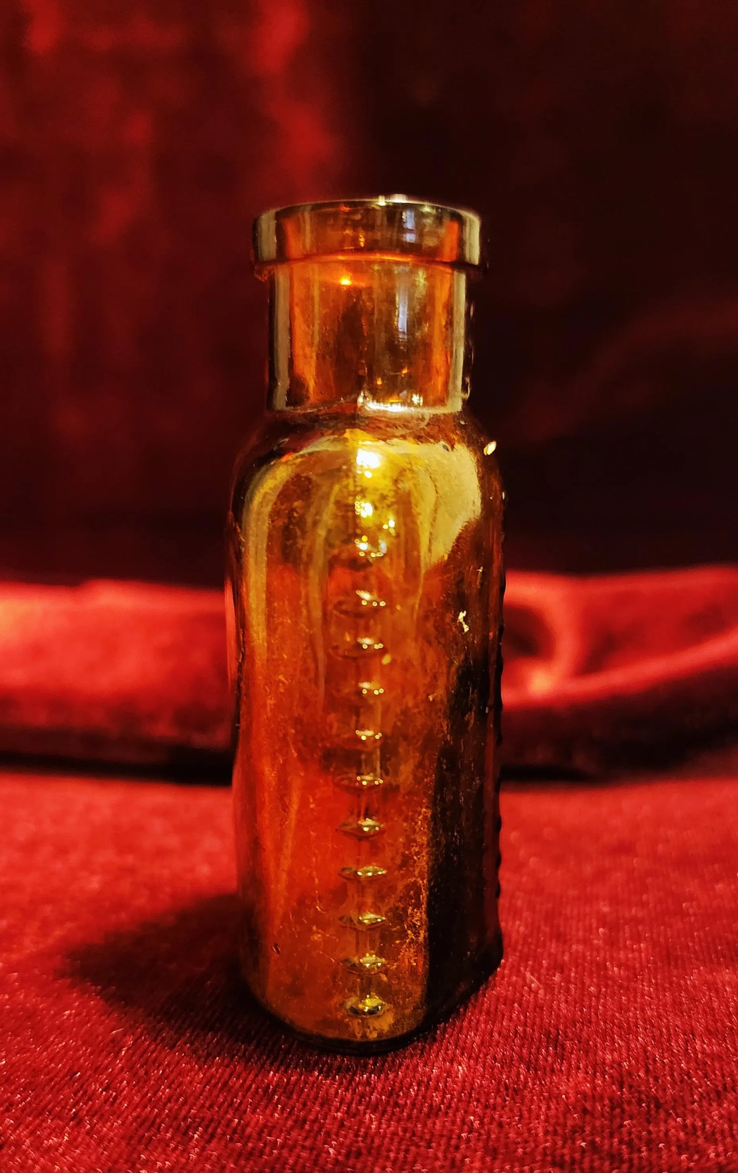 Antique Amber Glass Poison Bottle