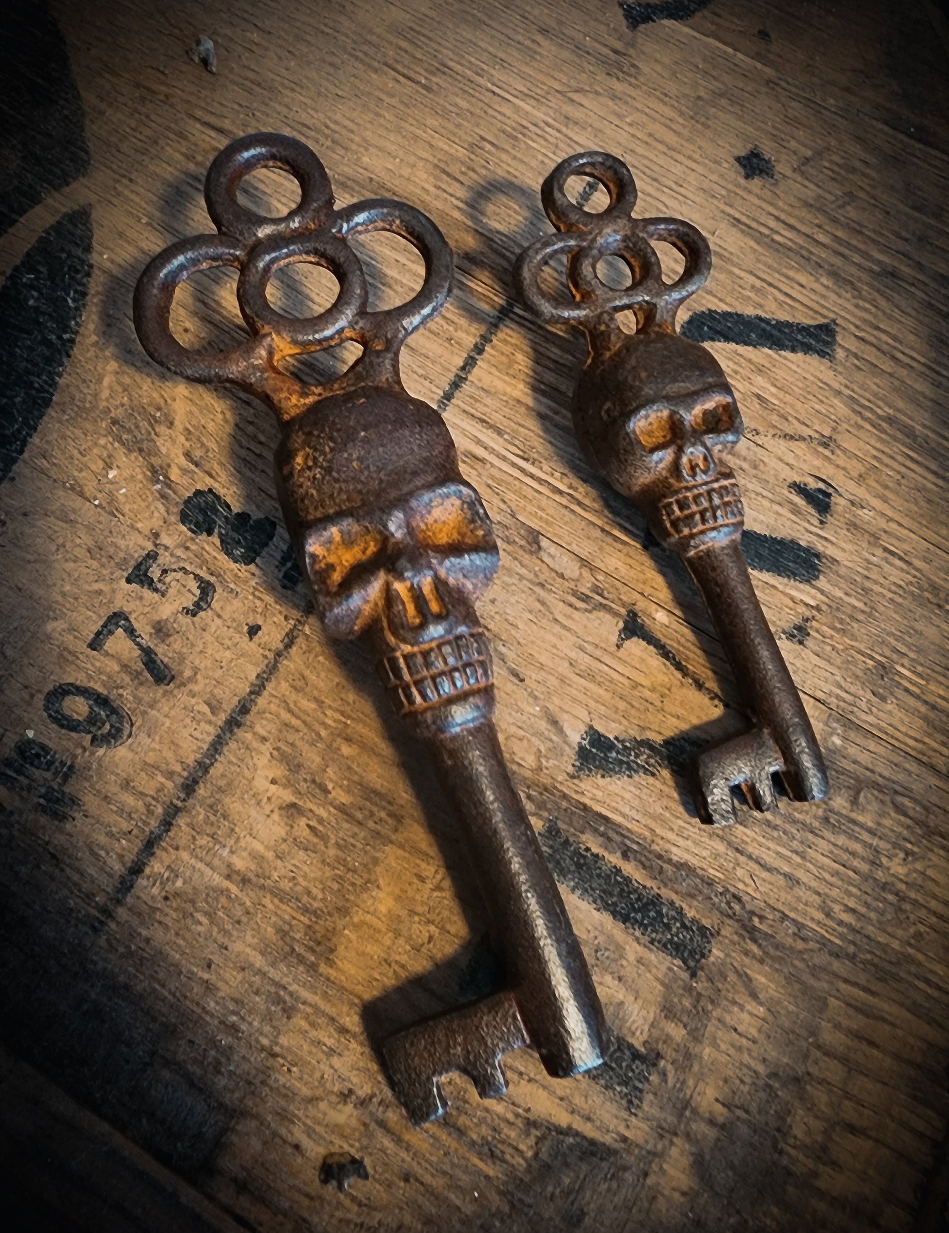 Pair of Cast Iron Skeleton Keys