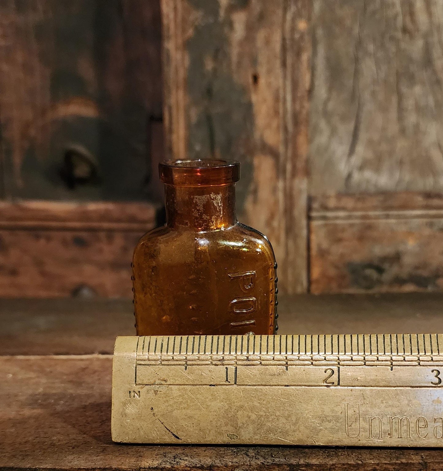 Antique Amber Poison Bottle