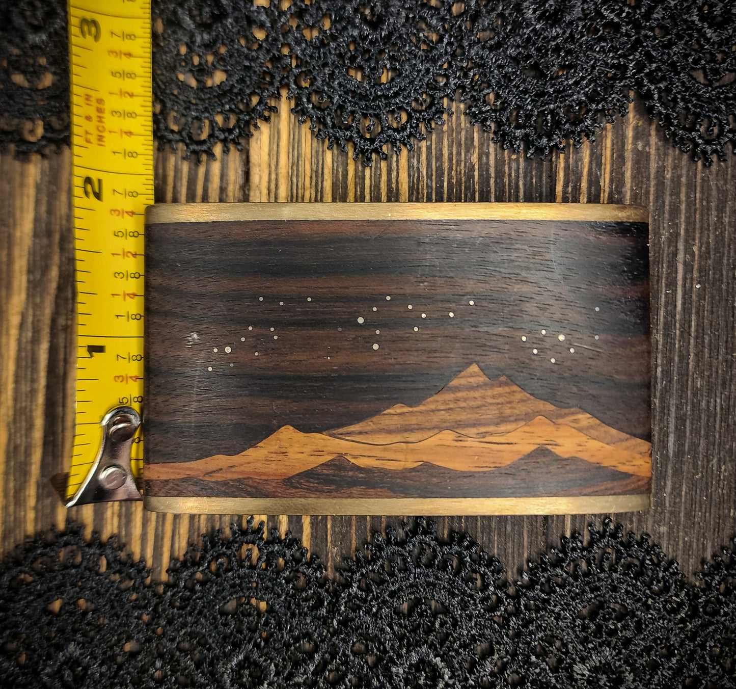 Vintage Wood and Brass Belt Buckle