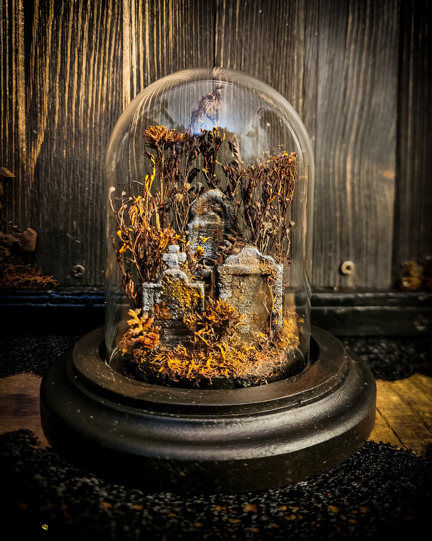 Miniature Cemetery Glass Dome Display