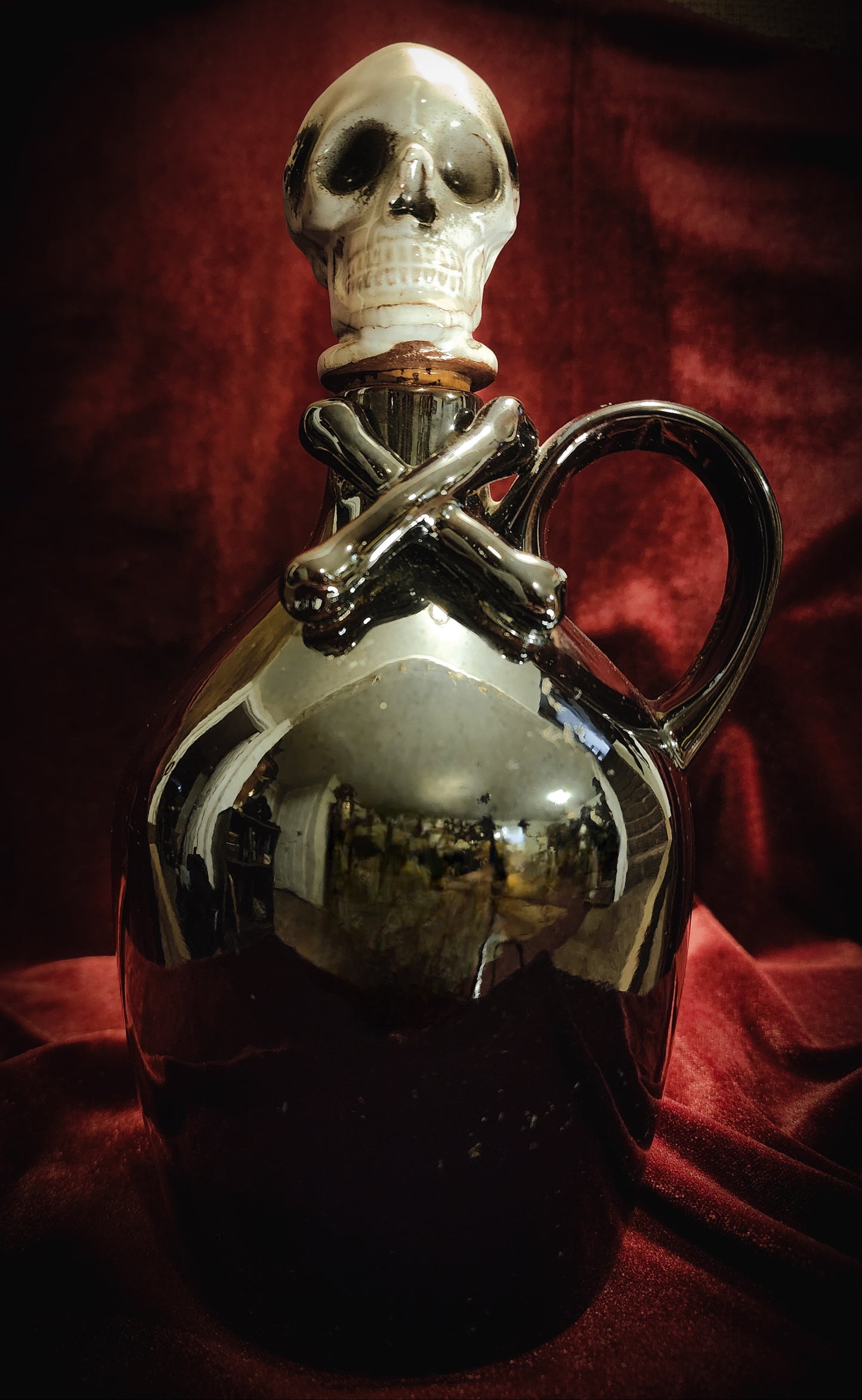 Vintage Skull & Crossbones Decanter Bottle
