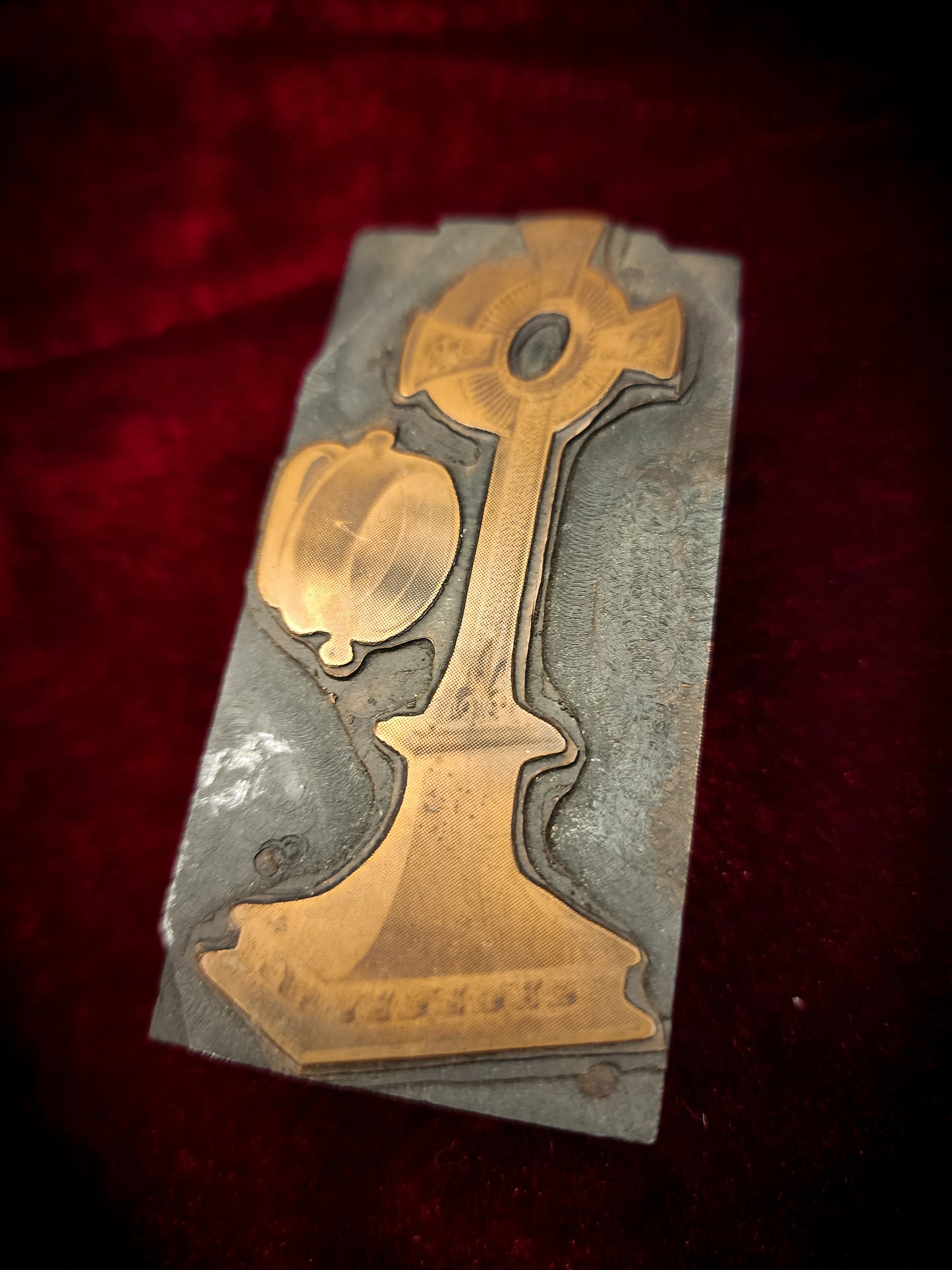 Antique, Religious Cross Letterpress/Printing Block