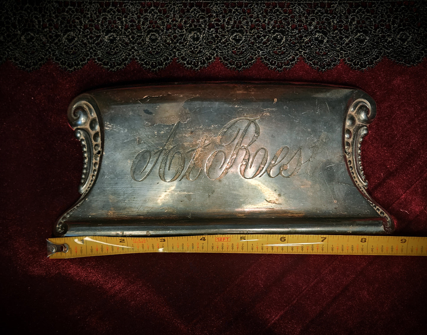 Antique "At Rest" Casket Plaque, Coffin Plate