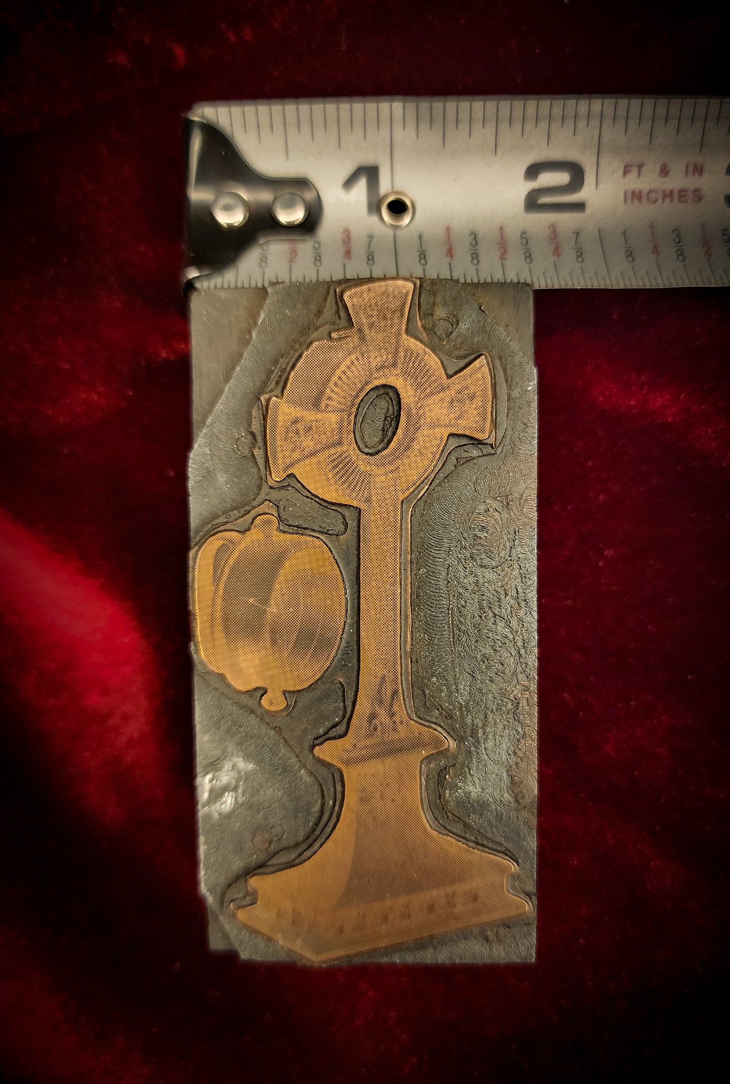 Antique, Religious Cross Letterpress/Printing Block