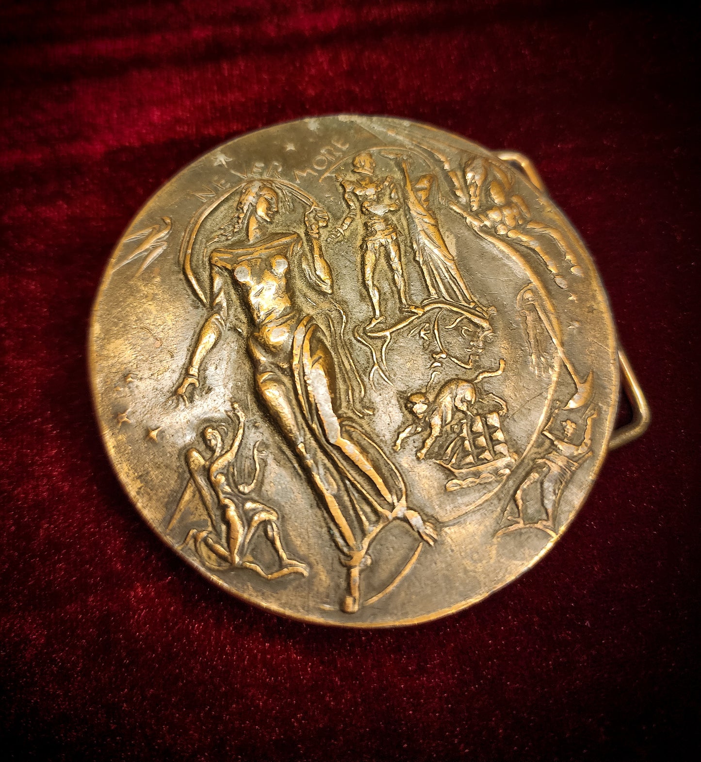 Vintage Edgar Allan Poe "Nevermore" Belt Buckle