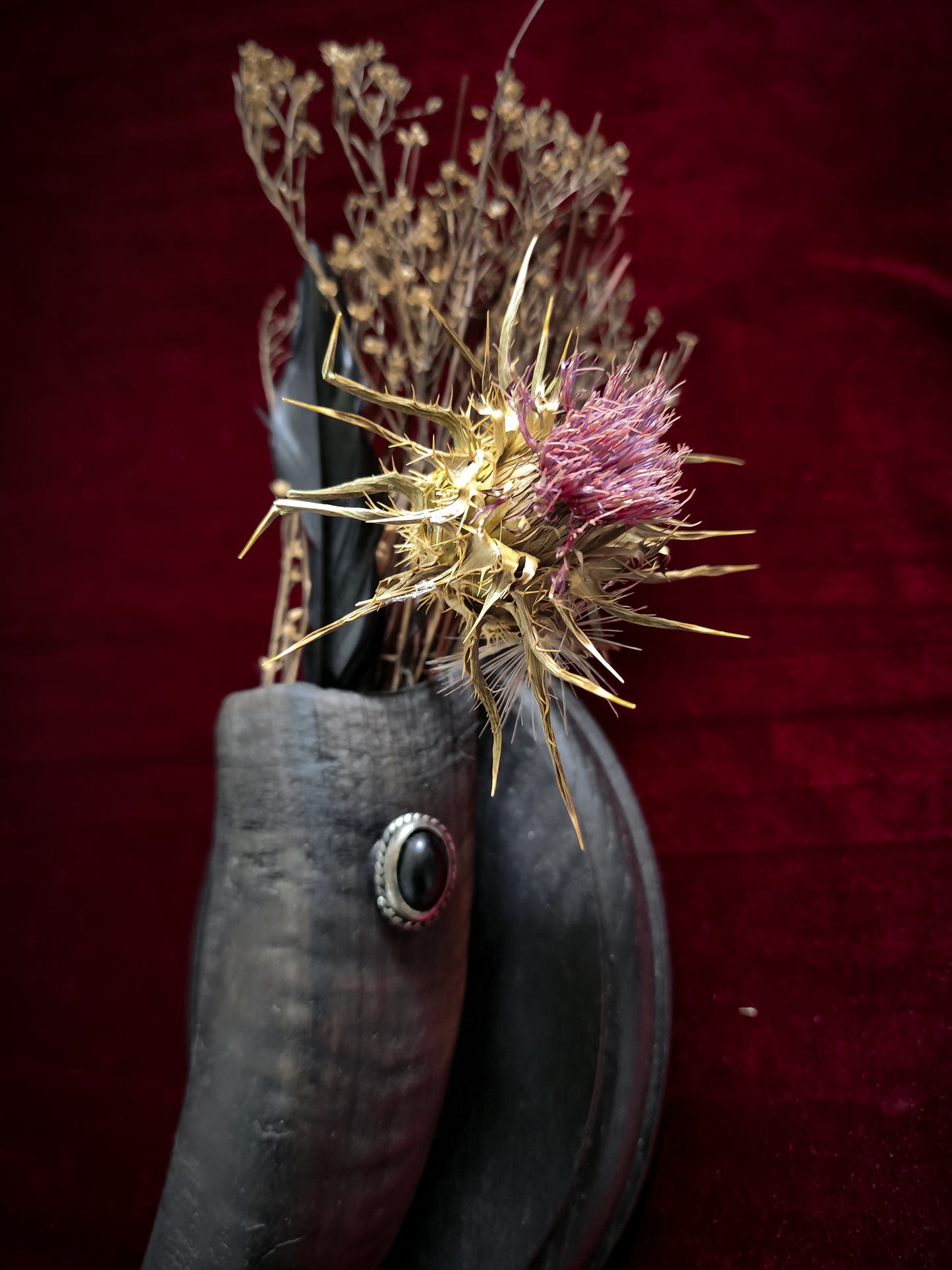 Goat Horn Floral Plaques