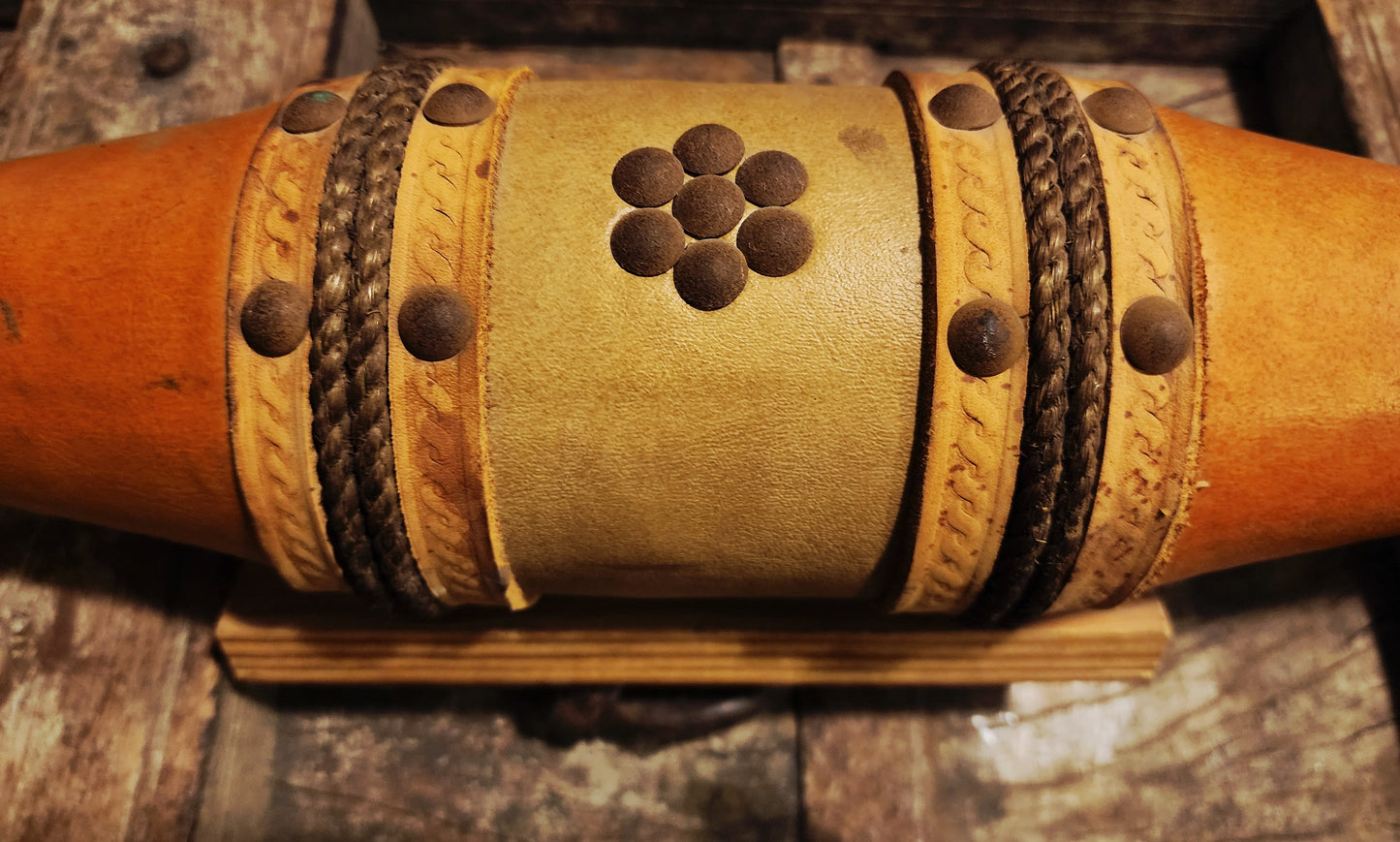 Authentic Leather Wrapped Bull Horns