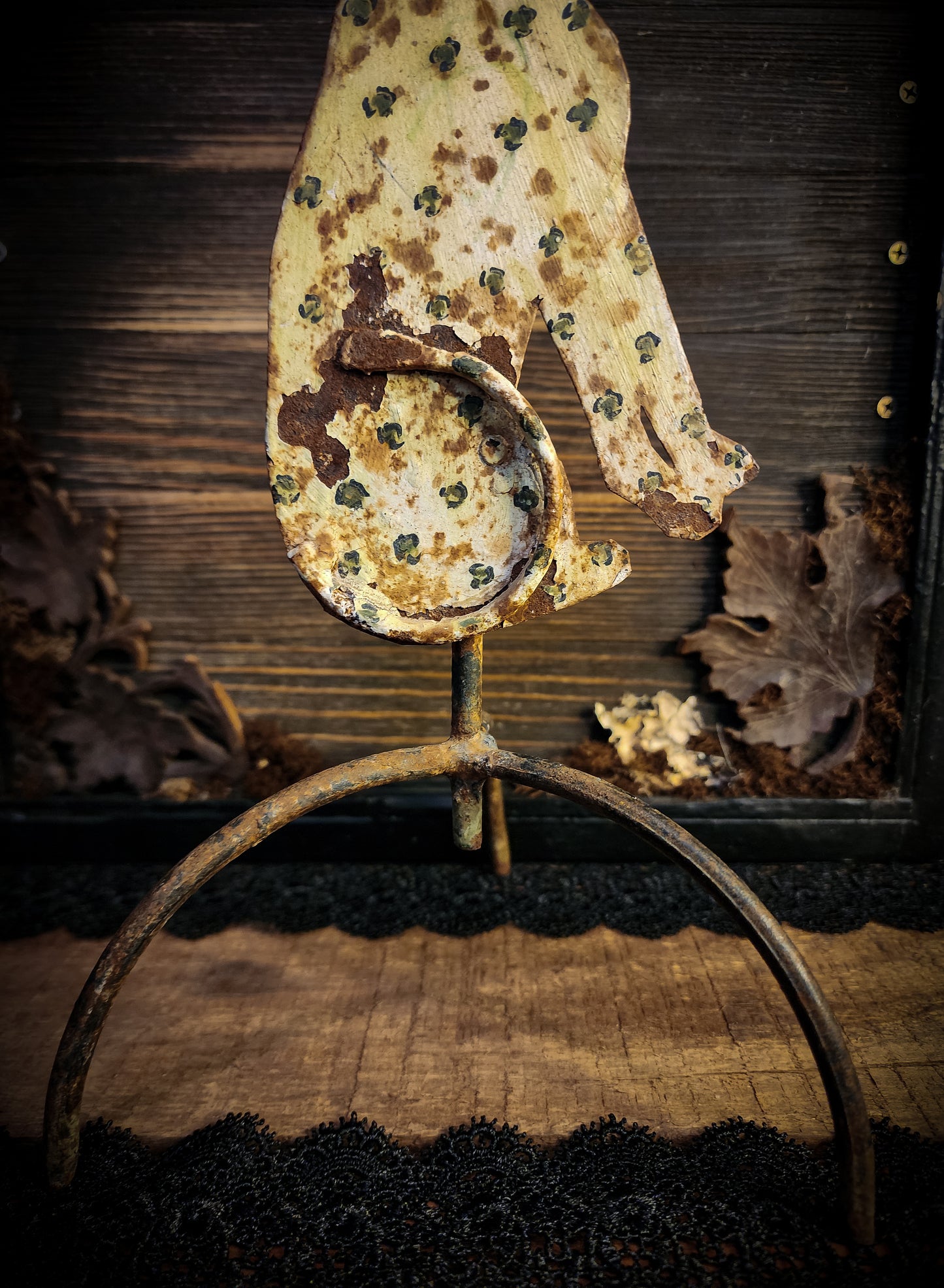 Folk Art Leopard Candle Holder