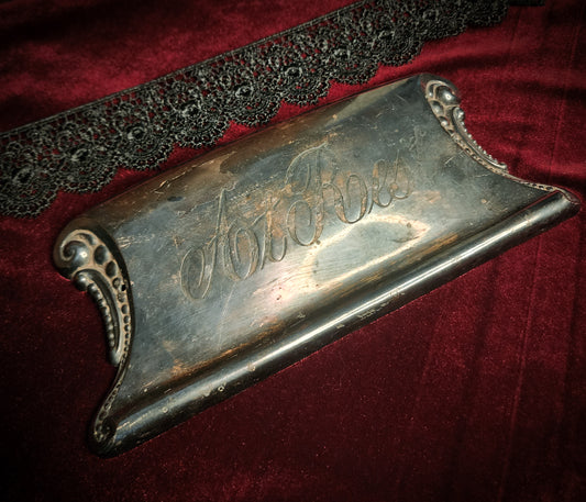 Antique "At Rest" Casket Plaque, Coffin Plate