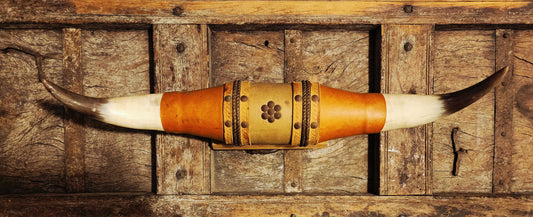Authentic Leather Wrapped Bull Horns