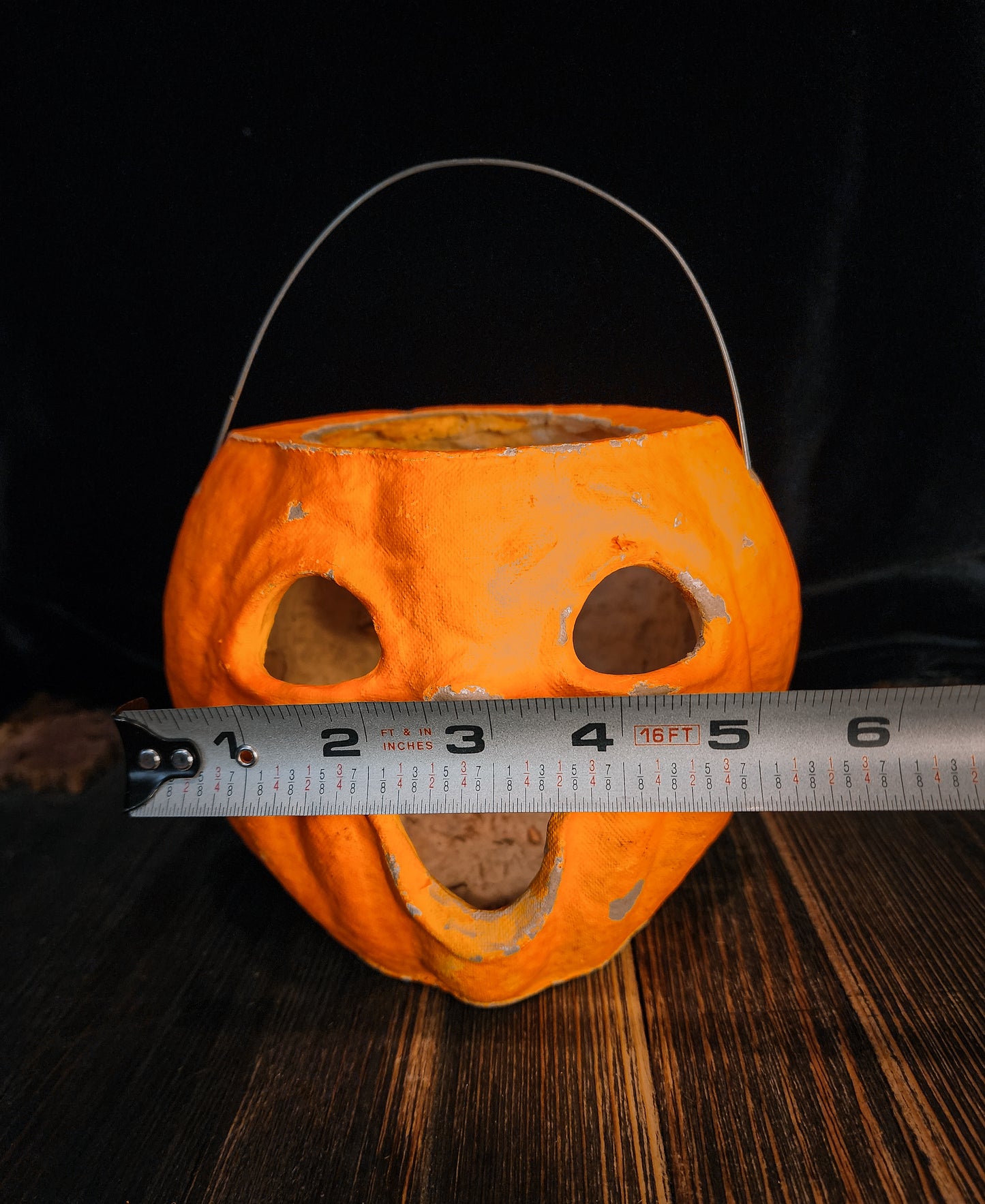 Vintage Paper Mache Pumpkin Halloween Lantern