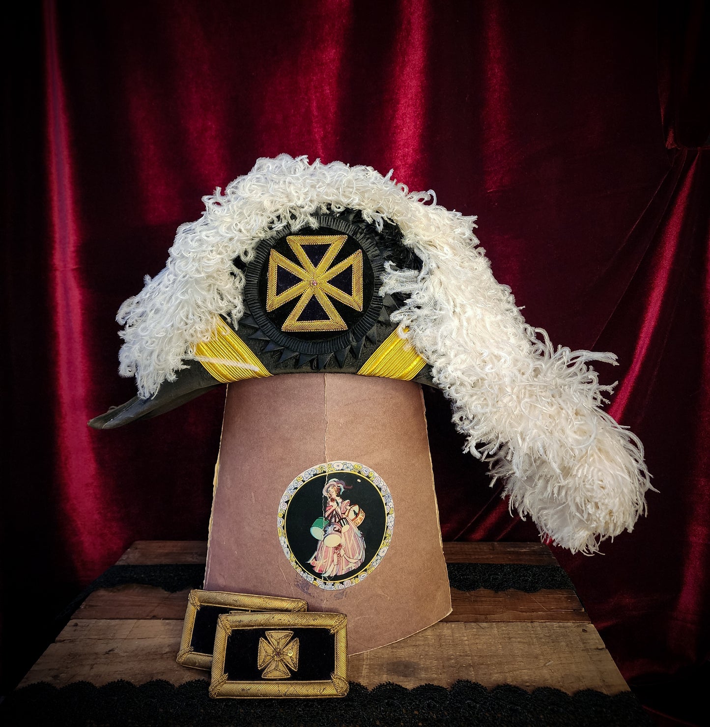 Vintage "Knights Templar" Chapeau Freemason Hat