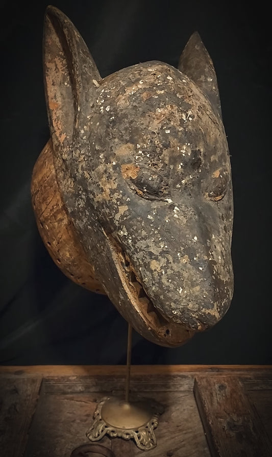 Authentic Tribal Wooden Hyena Mask